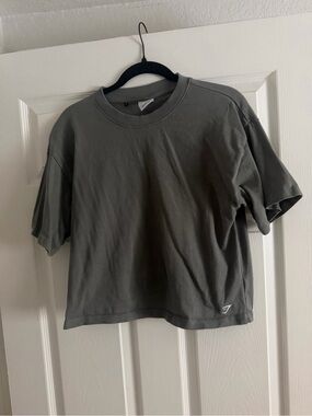 Gymshark Olive Green Cropped Crew Tee